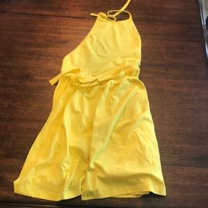 Bright Yellow ASOS wrap dress